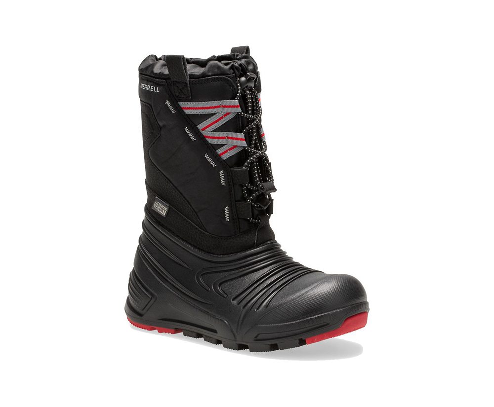 Merrell Boots Black - Snow Quest Lite 2.0 Waterproof - Kids 07ASBLJFQ